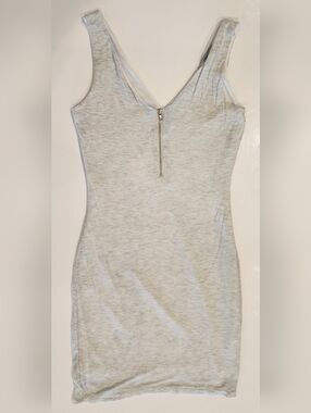 Light Heather Gray Naked Zebra Bodycon Short Casual Dress Women's Small